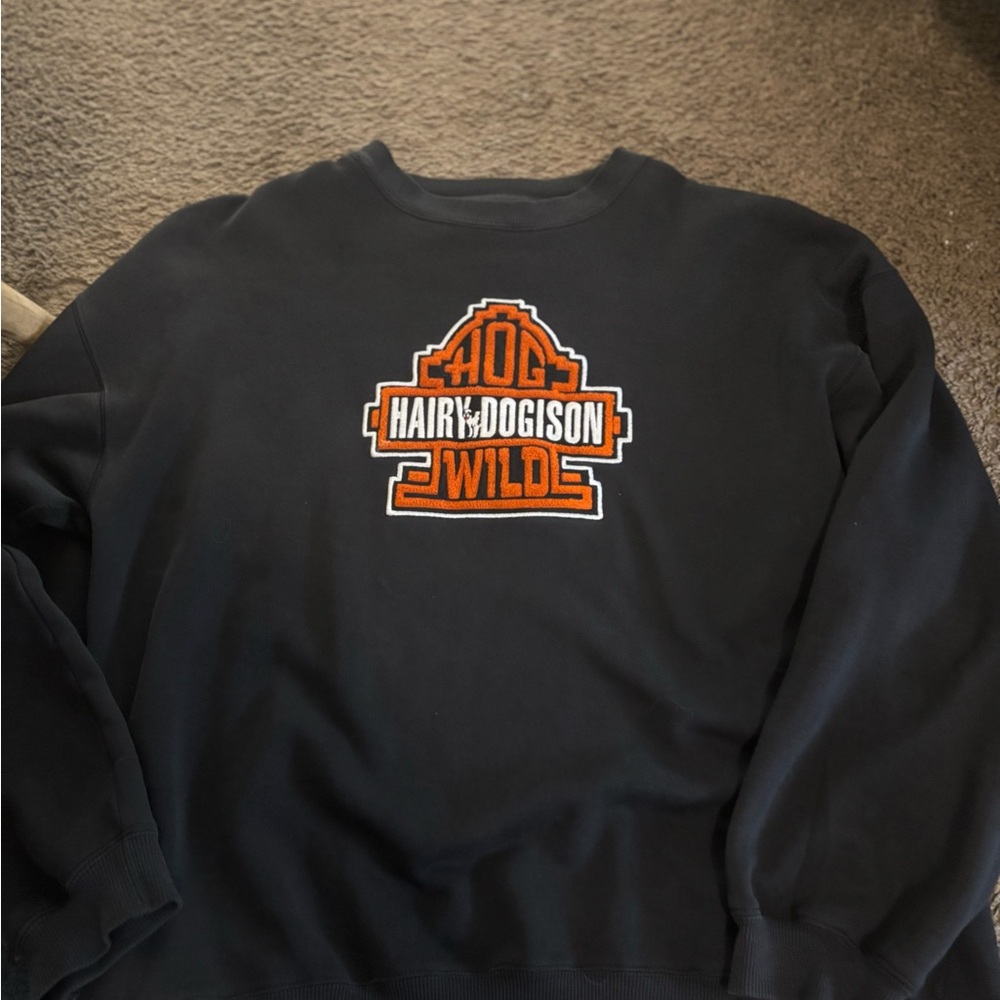 Big Dogs Black and Orange Crewneck Sweater